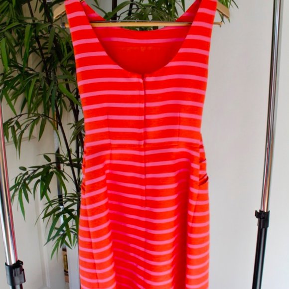 Kate Spade Jillian Pink Orange Stripe Bow Dress XS - Picture 2 of 7